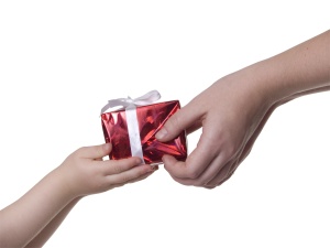 gift box in hands
